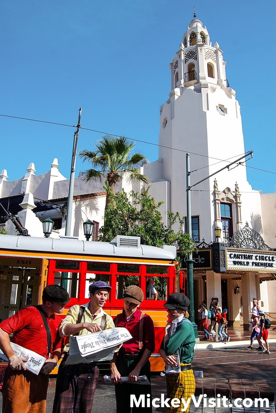 Newsboys in front of Carthay Circle Theater