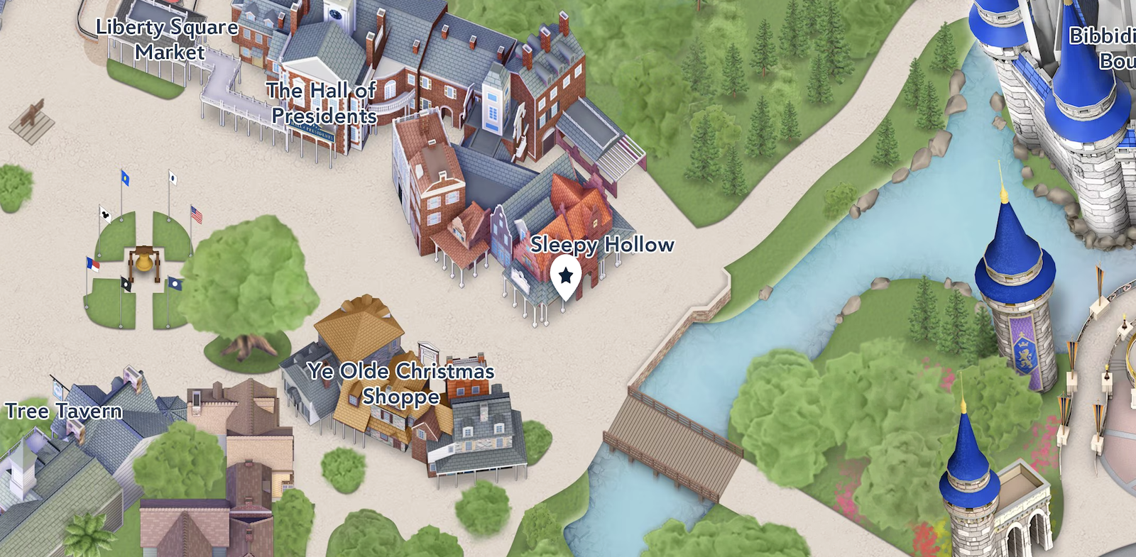 Sleepy Hollow dining on Magic Kingdom map