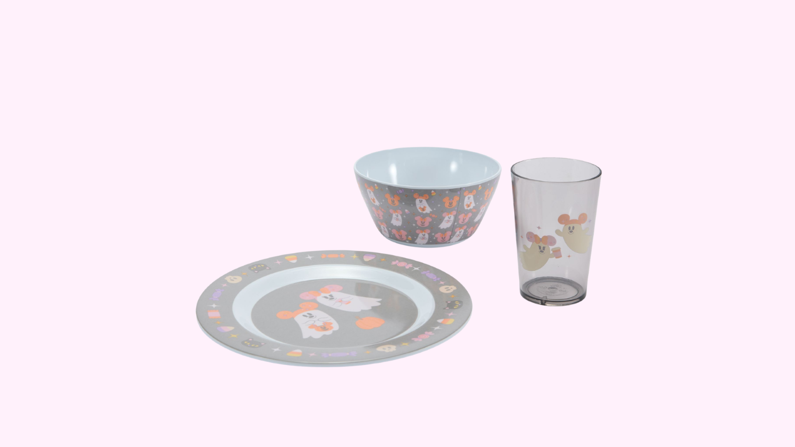 Cutie Ghosts three piece dish set