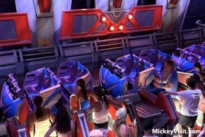 Guardians of the Galaxy: Cosmic Rewind roller coaster load station