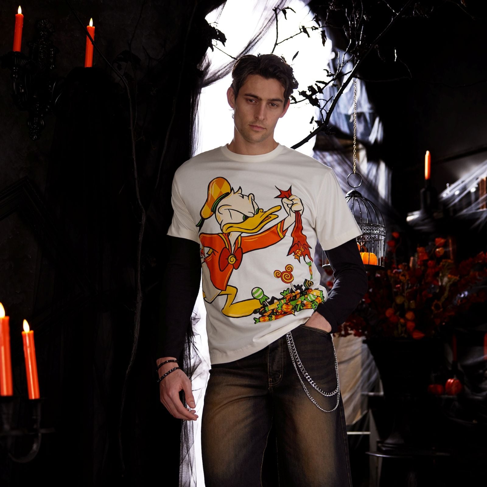 White Donald Duck candy T-shirt