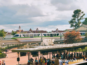 Green monorail at Magic Kingdom