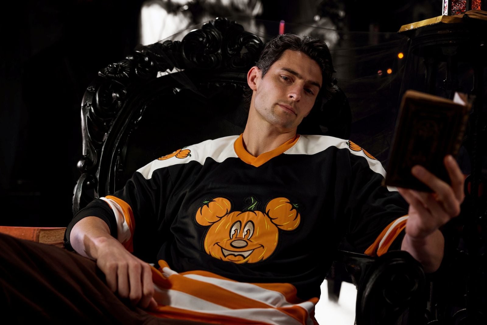 Black Halloween hockey jersey