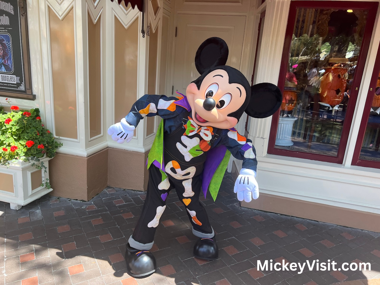 Mickey Mouse in skeleton costume