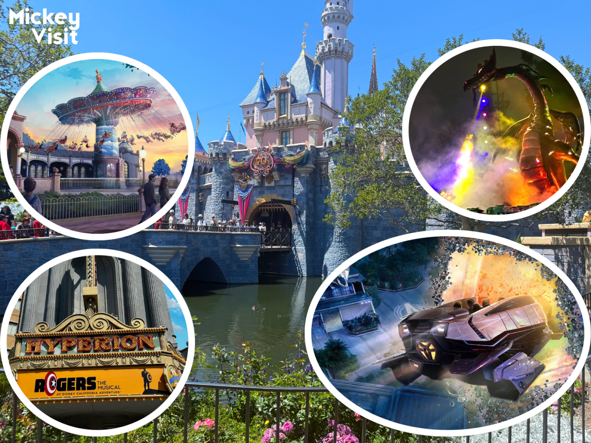 disneyland castle with new rides listed