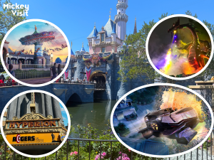 disneyland castle with new rides listed
