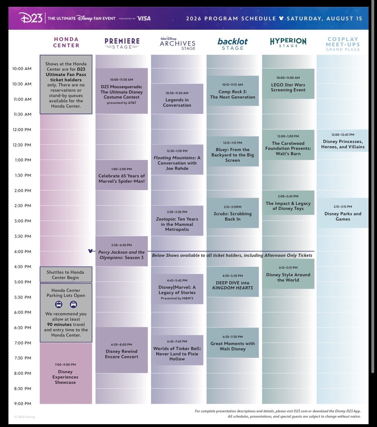 saturday d23 expo schedule