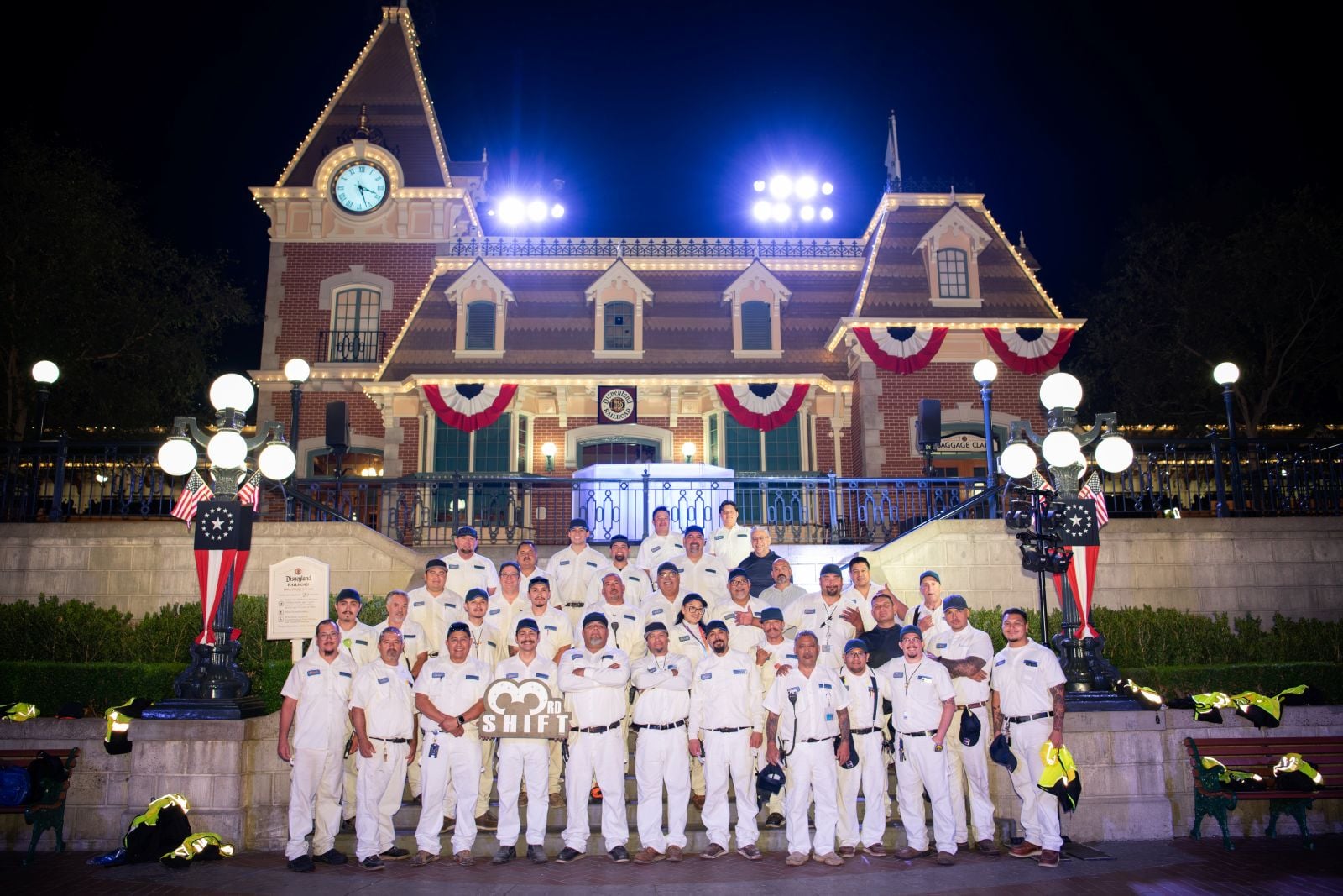 A group shot of cast members at the Third Shift Celebration