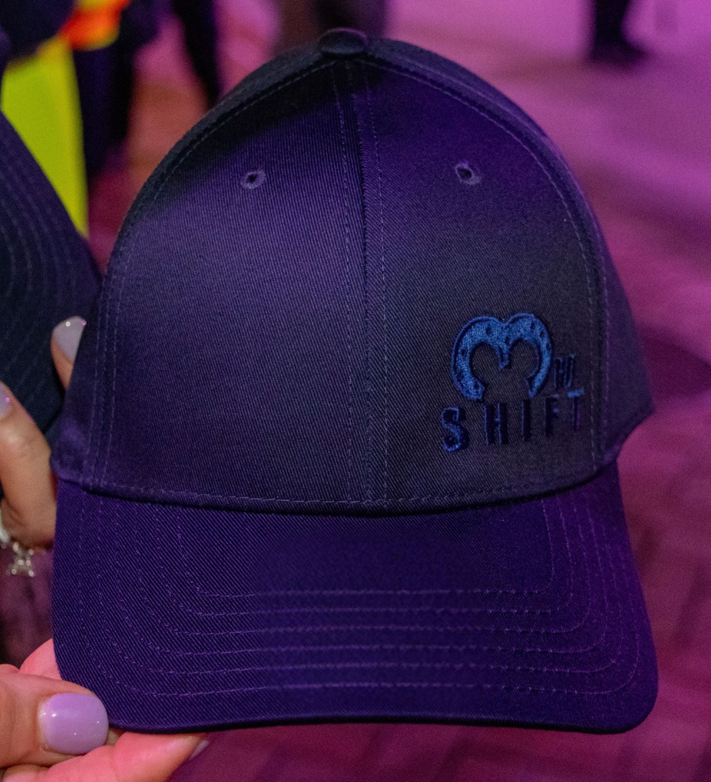 Baseball hat with third shift logo
