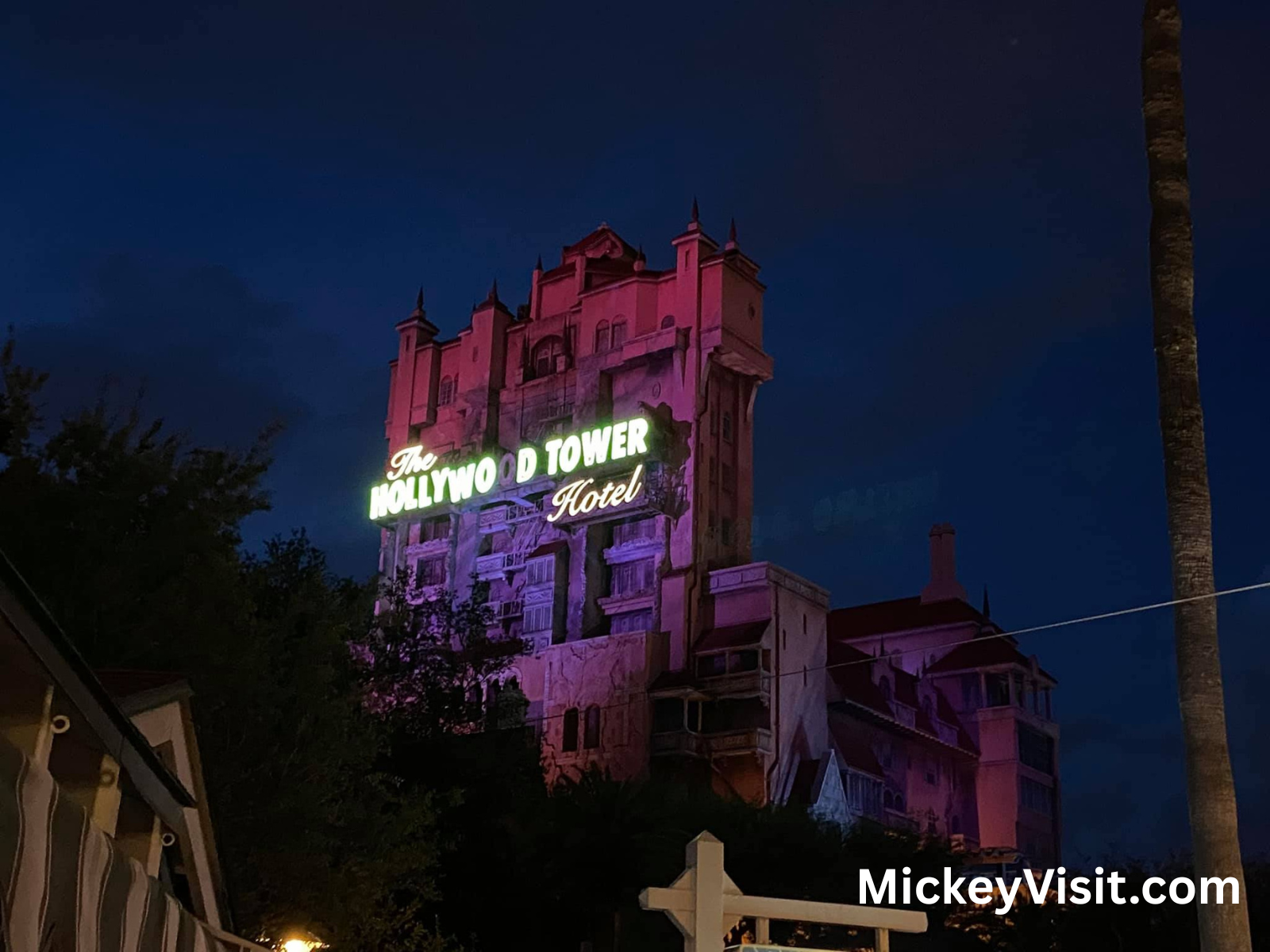 Tower of Terror at night