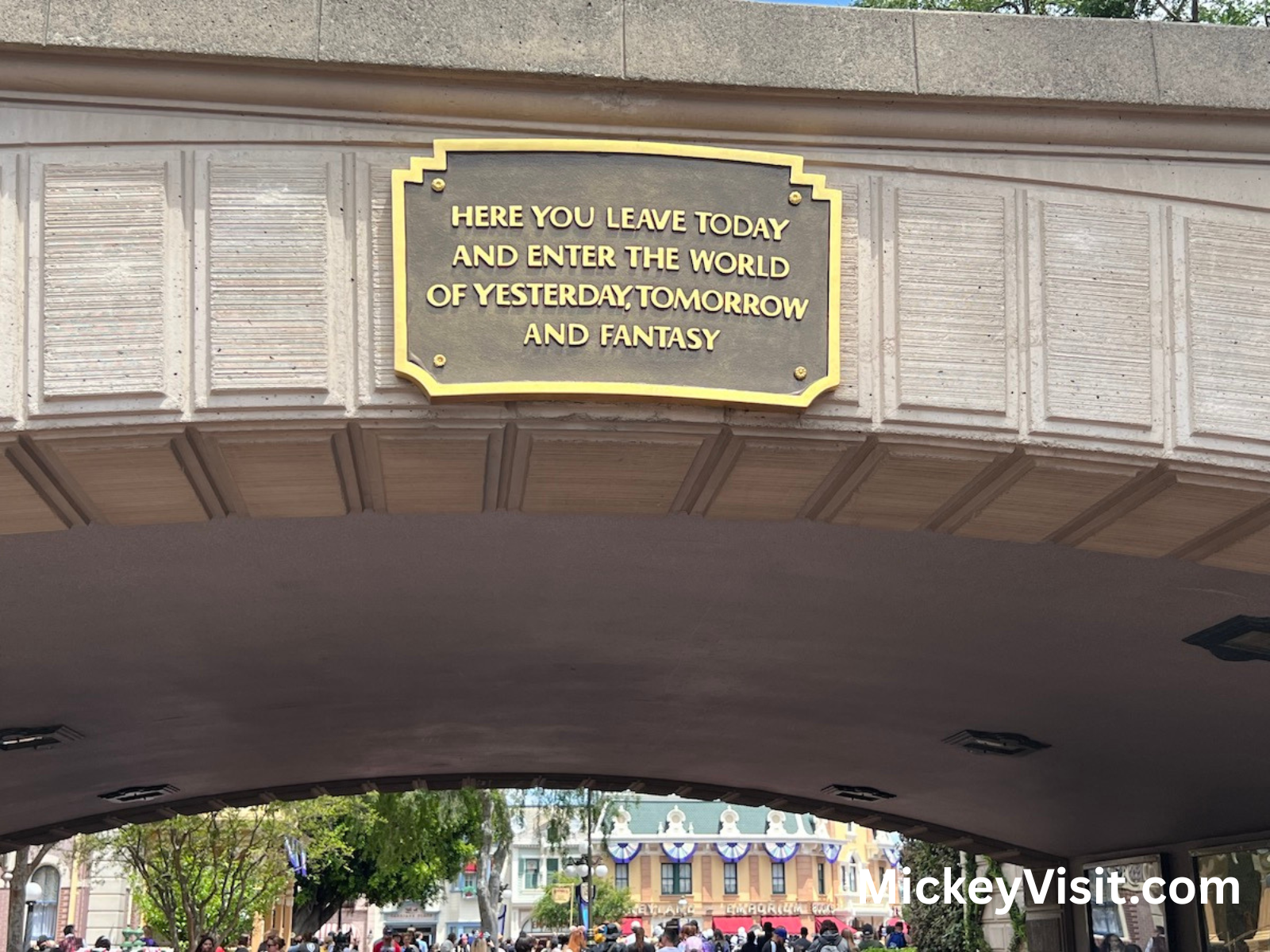 Walt Disney quote plaque at Disneyland