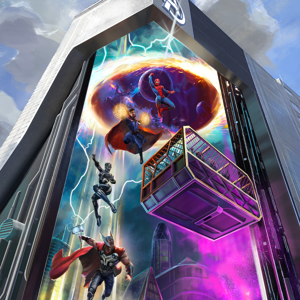 Avengers drop tower ride concept art