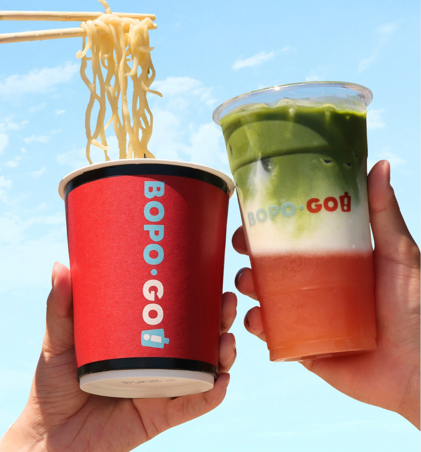Noodles, tea