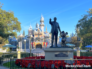 Disneyland Christmas celebration Partners statue