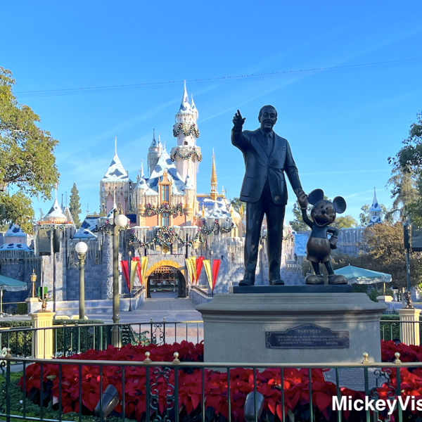 Disneyland Christmas celebration Partners statue