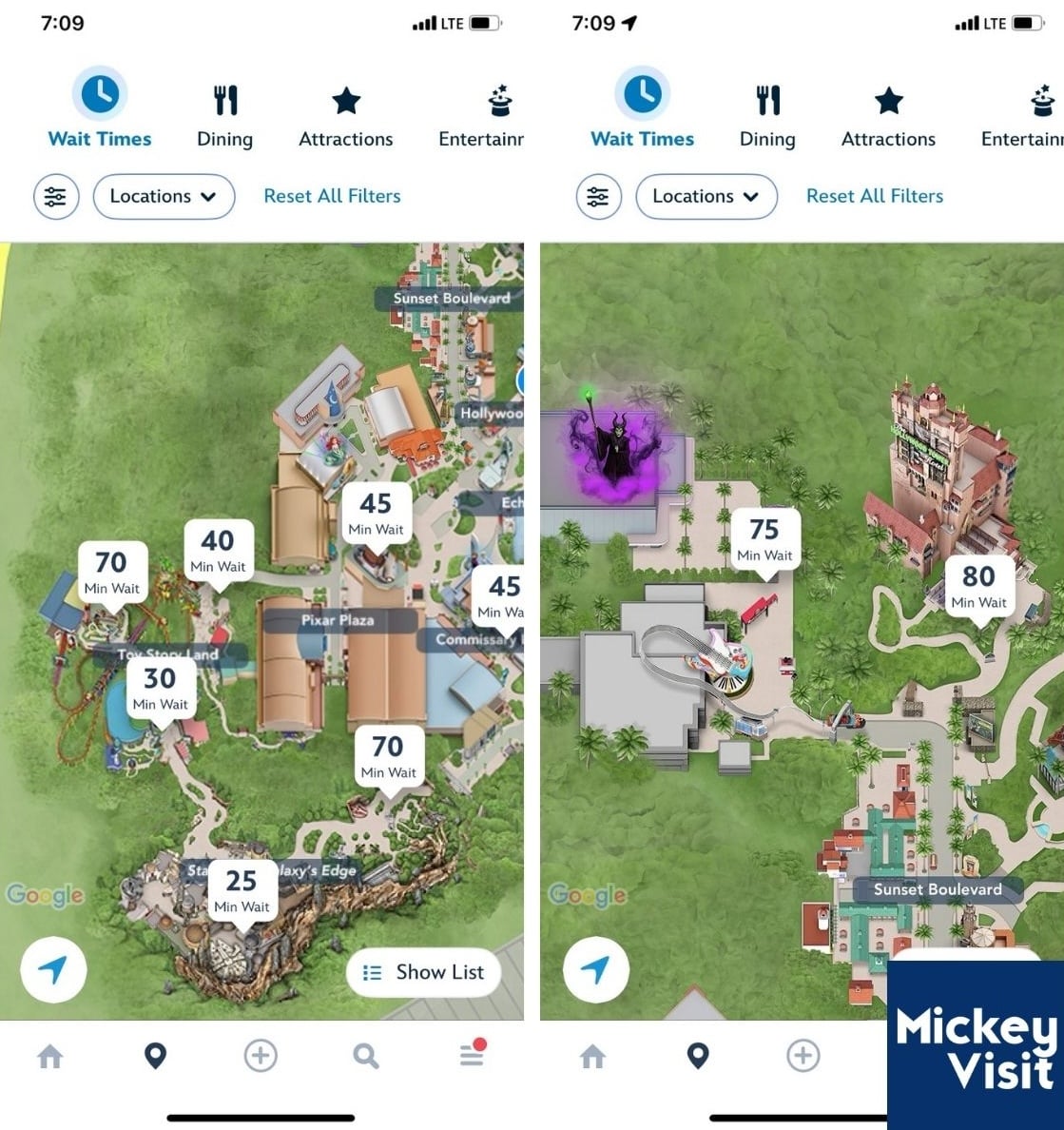 Wait time map