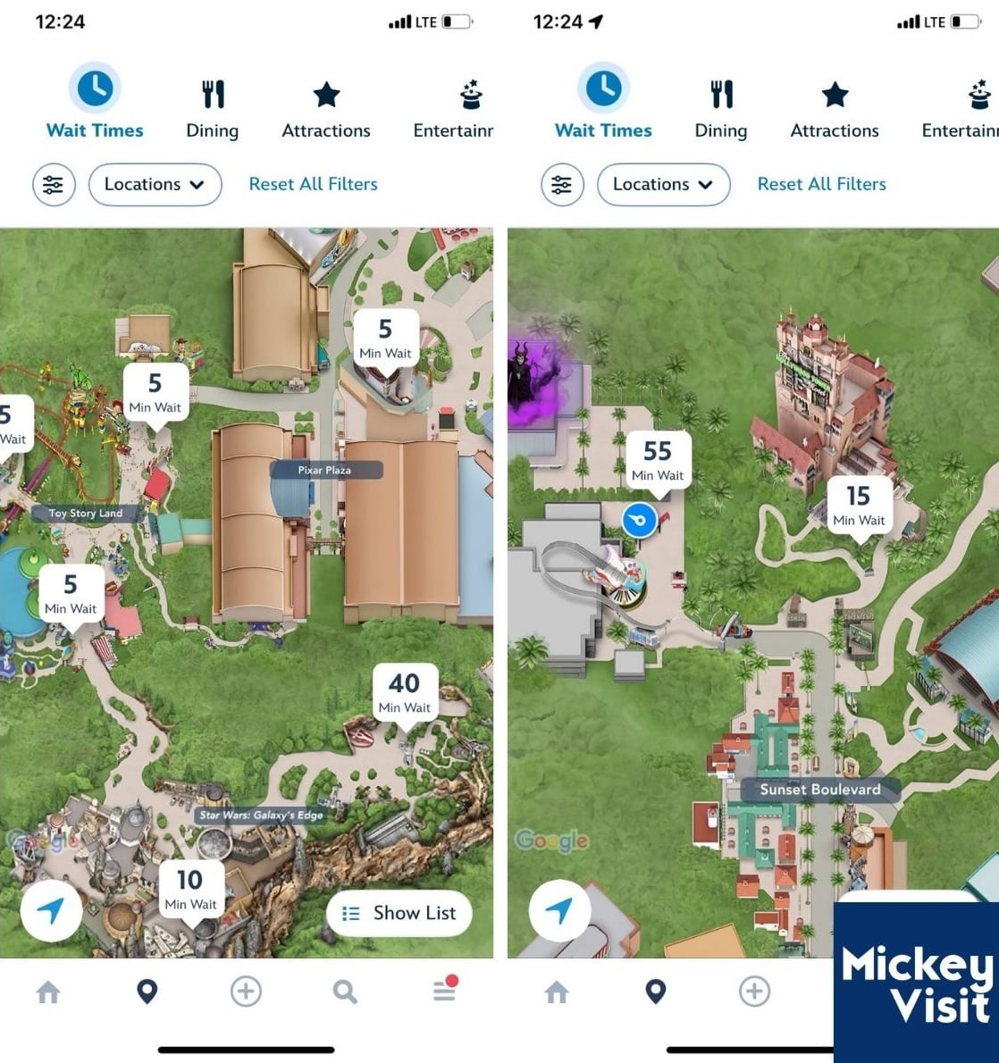 Wait time map