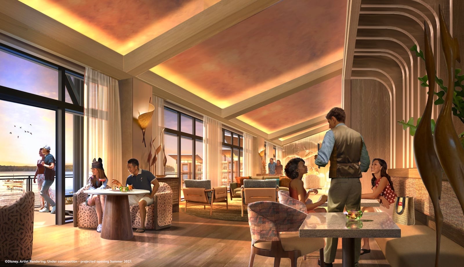 Lakeshore Lodge concierge lounge concept art