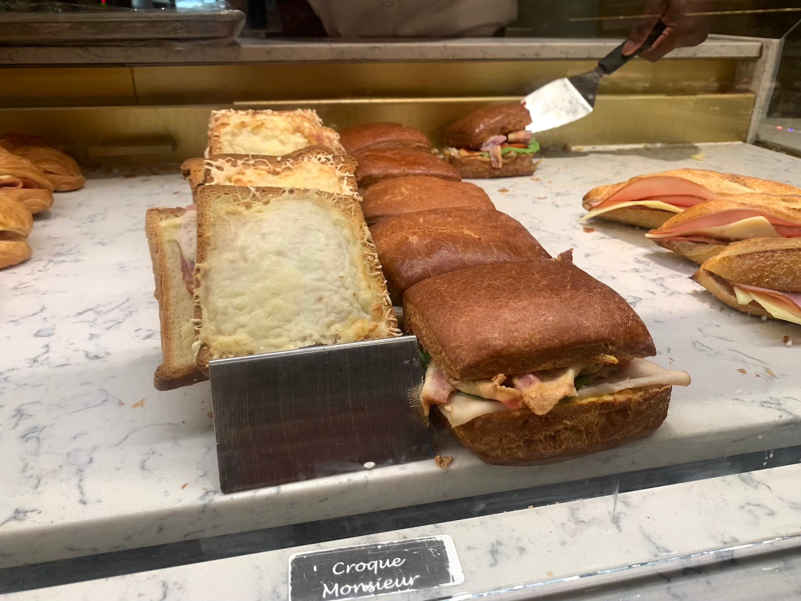 Sandwiches in display case