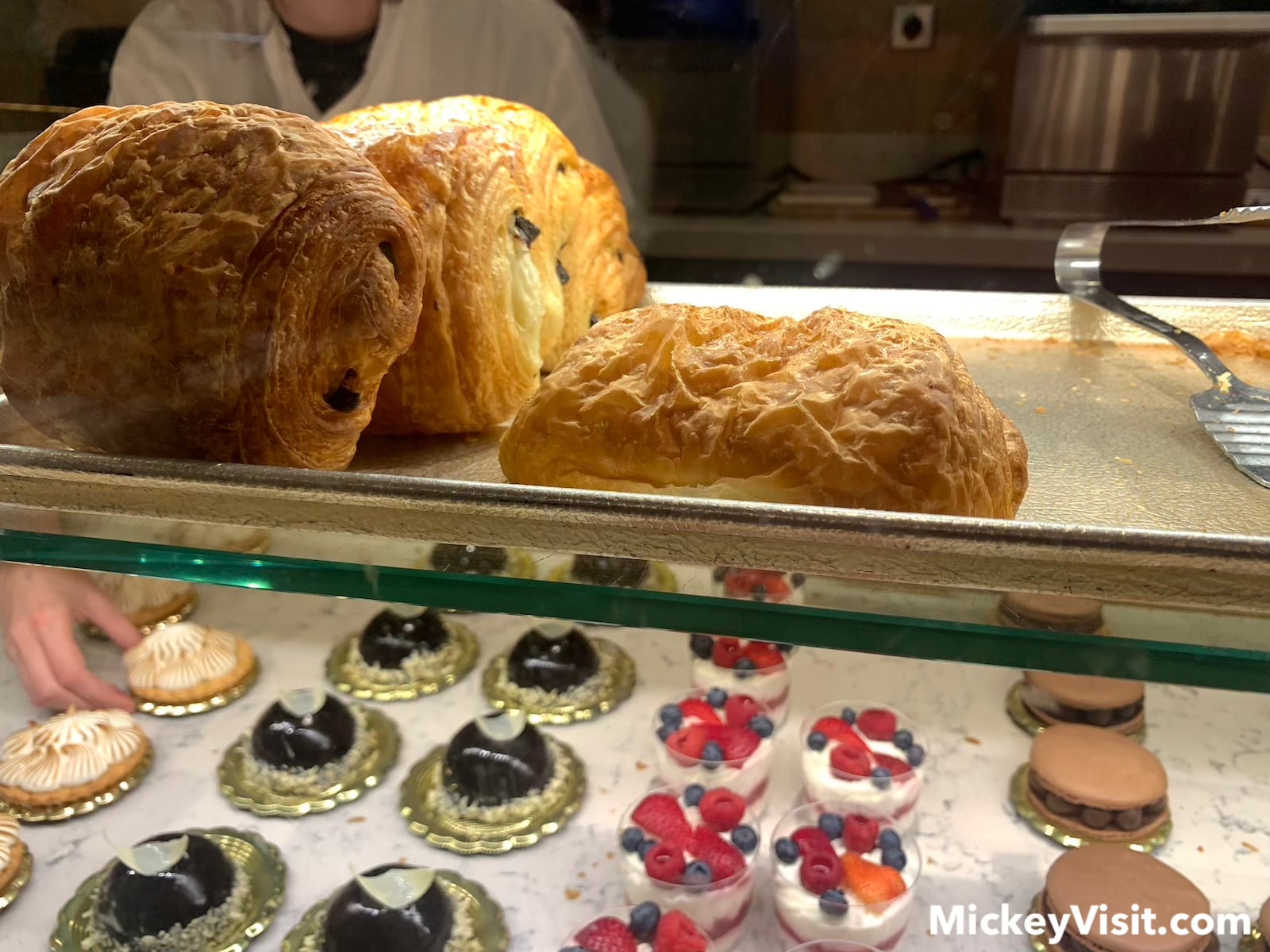 Desserts in display case