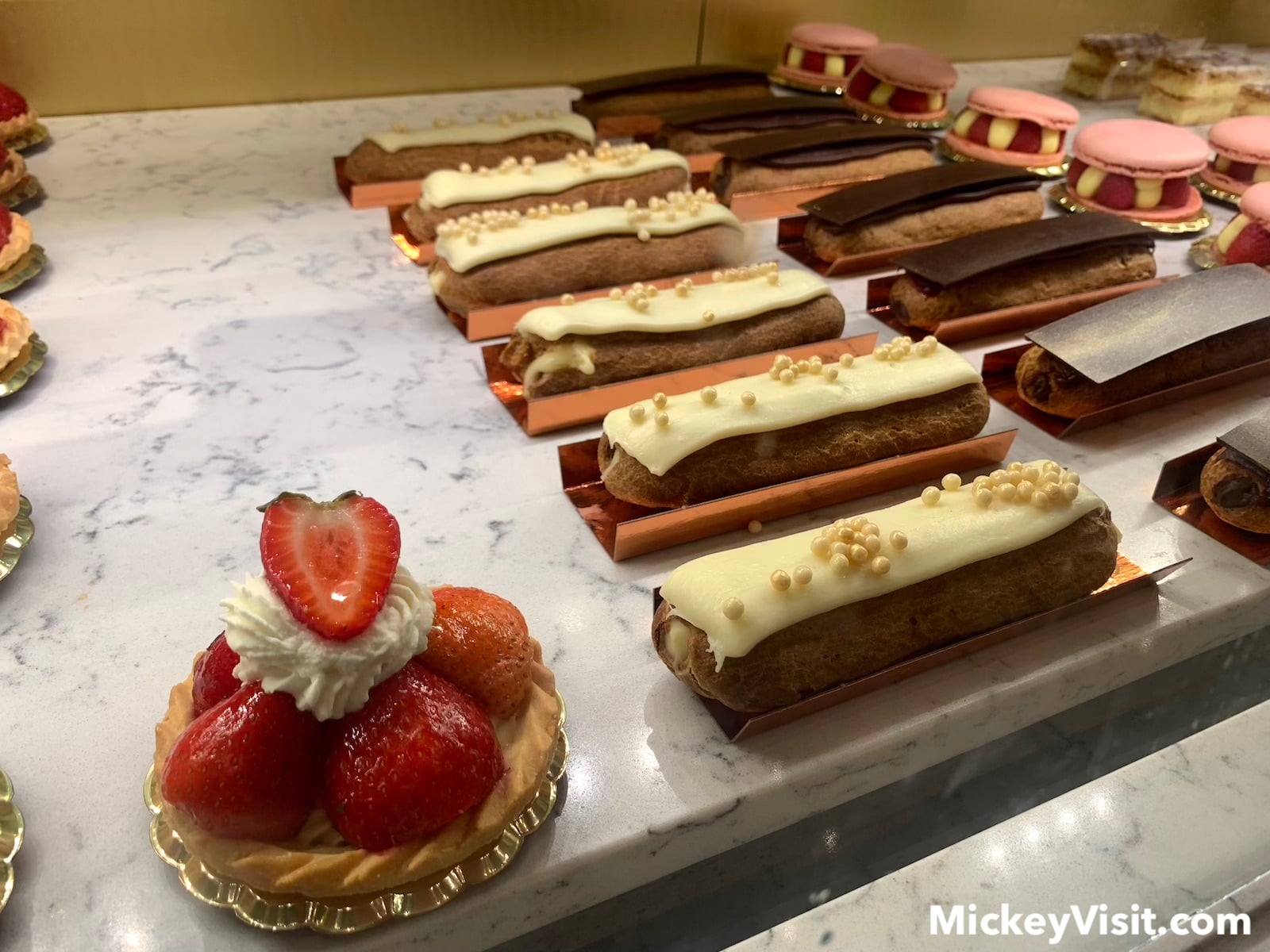 Desserts in display case
