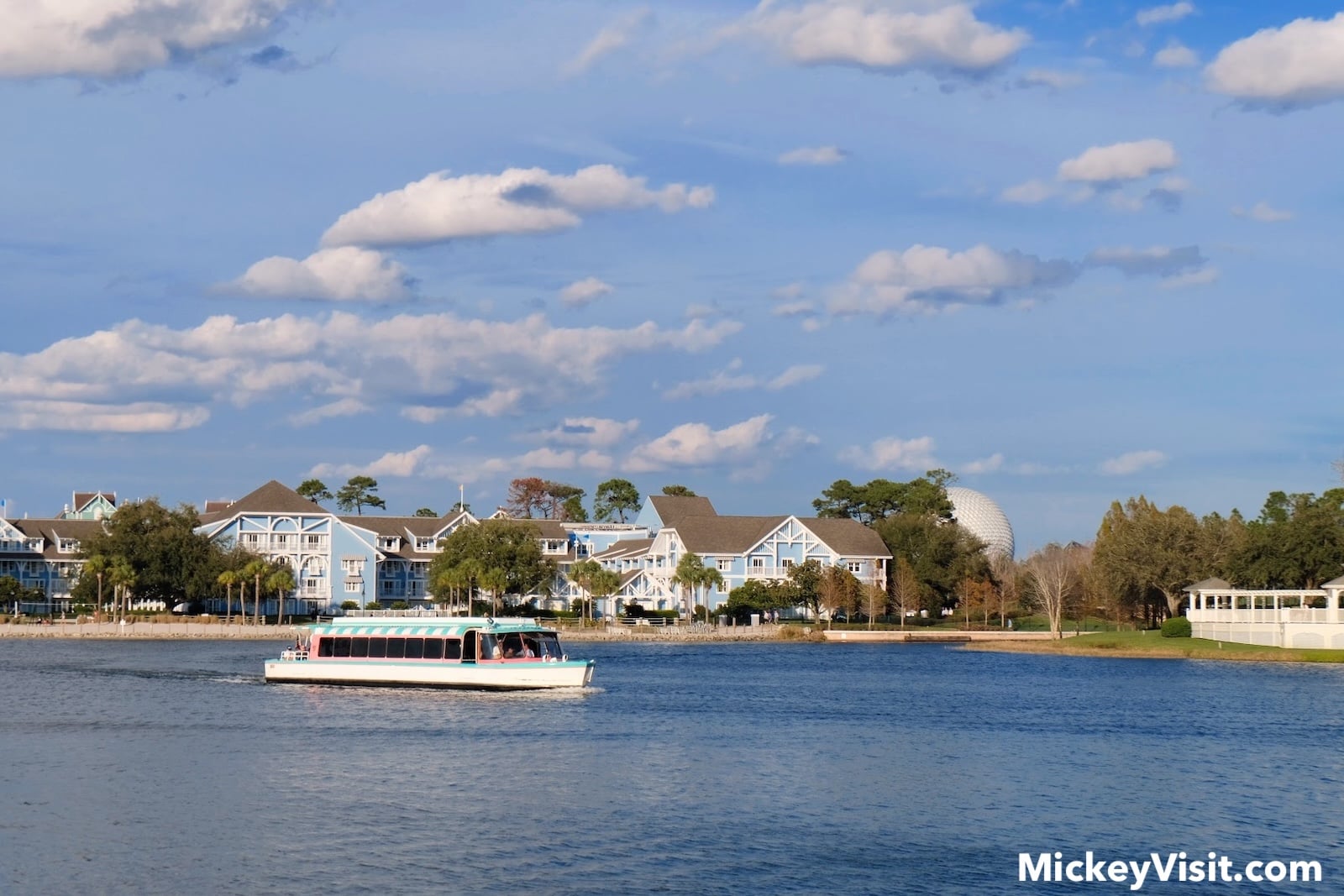 Boat in water at Disney's Beach Club Resort