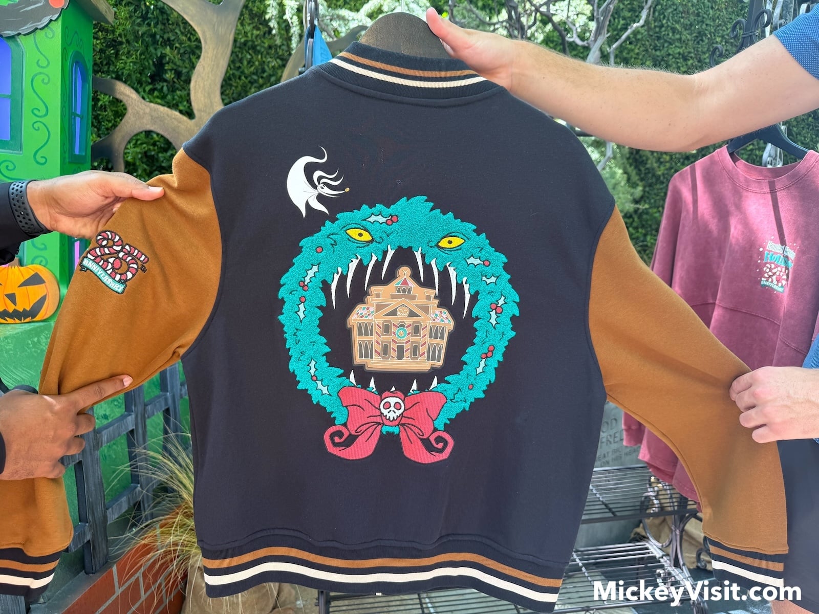 Haunted Mansion Holiday jacket with scary wreath
