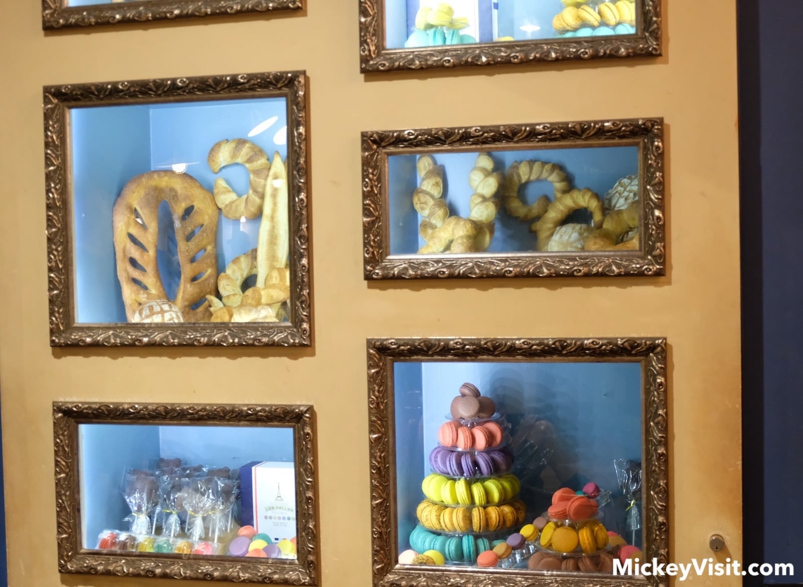 Macarons in display window