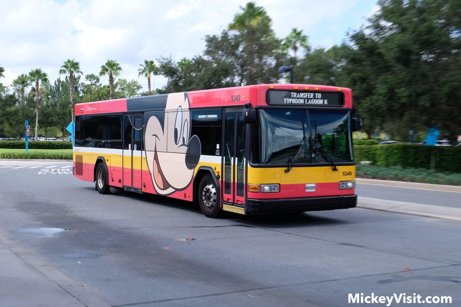 Disney World bus with Mickey Mouse painted on it