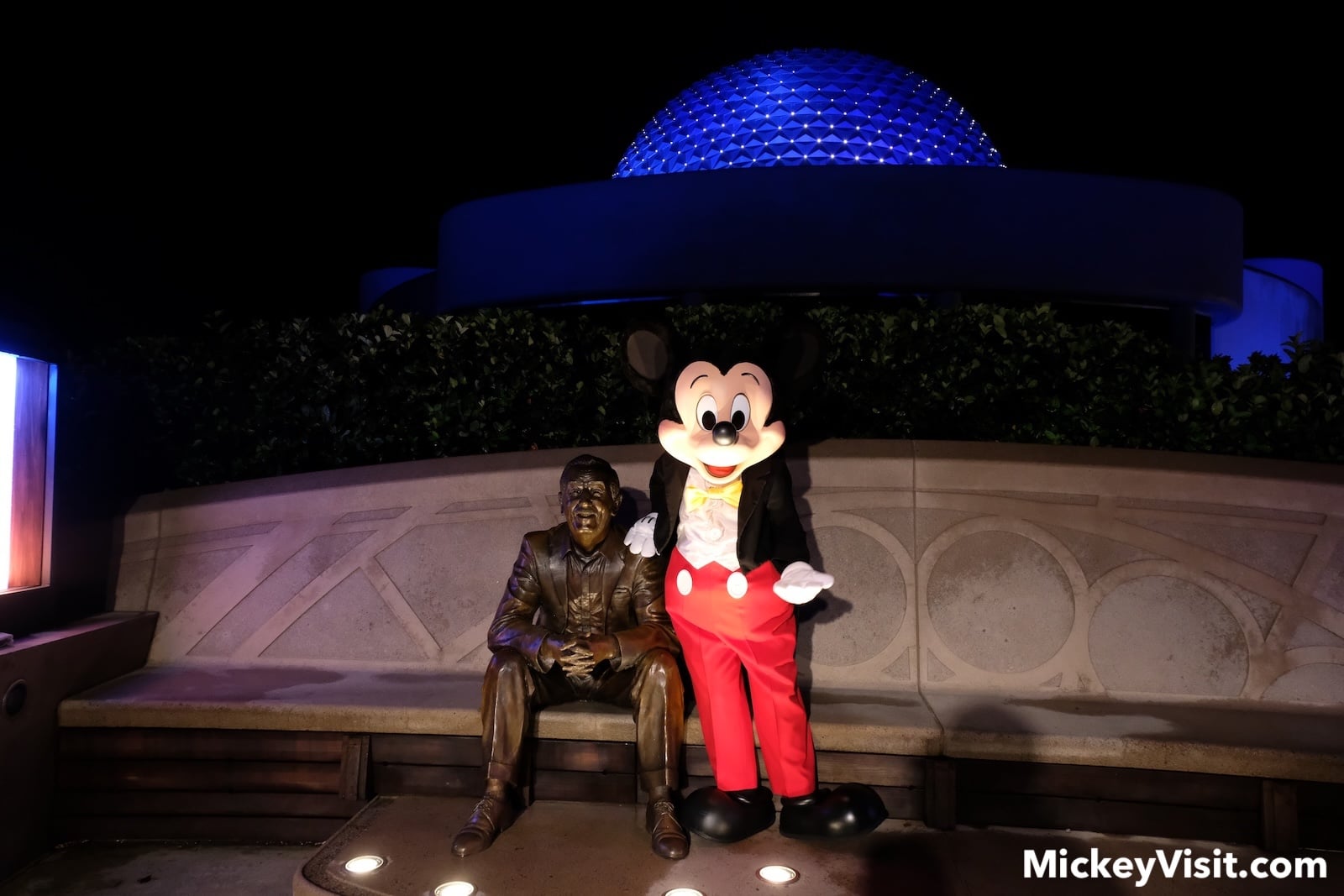 Mickey Mouse with Walt Disney statue