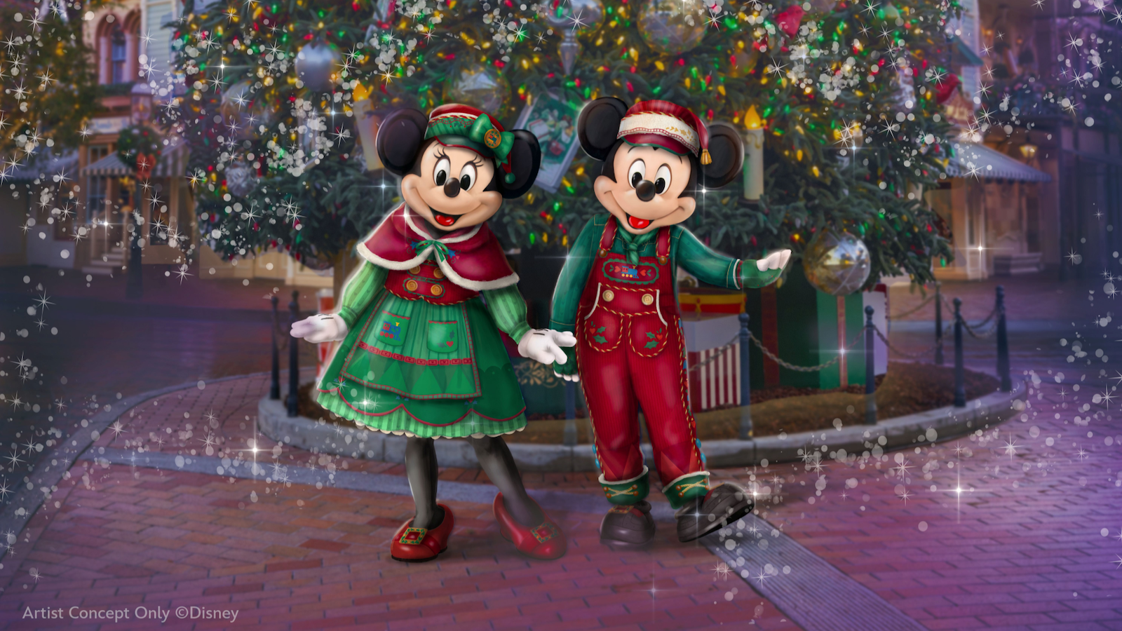 Mickey and Minnie Disneyland Christmas outfits