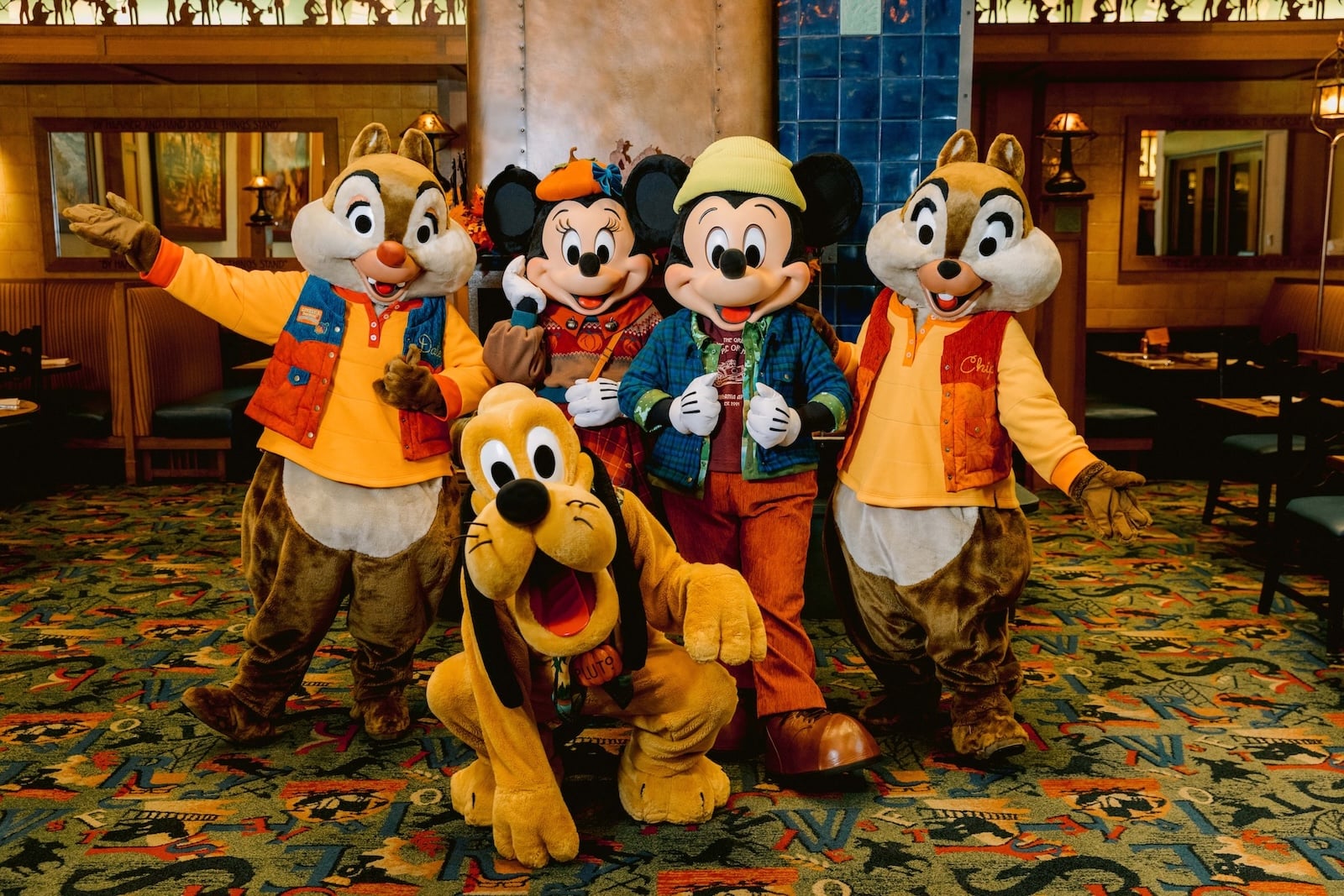Disney characters in fall outfits