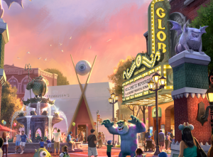 Monsters Inc land courtyard concept art