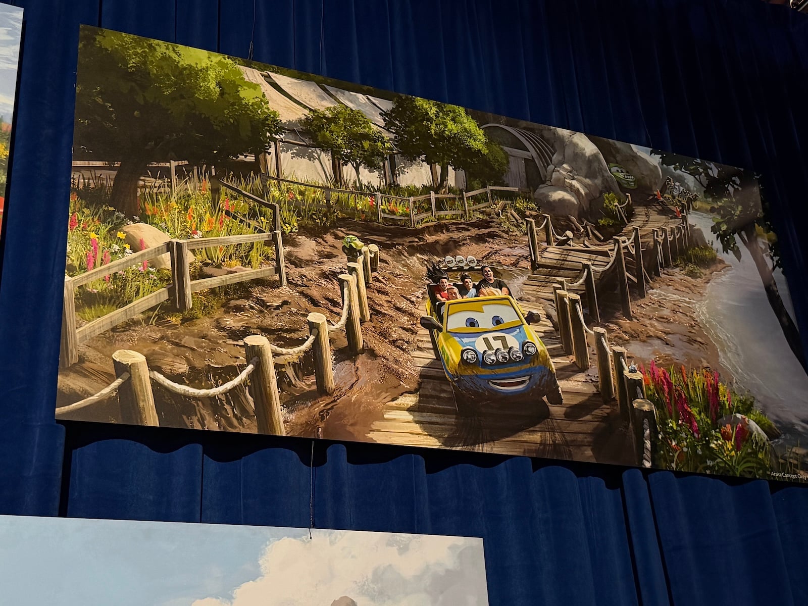 Cars ride concept art of dirt road