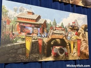 Cars ride concept art of finish line