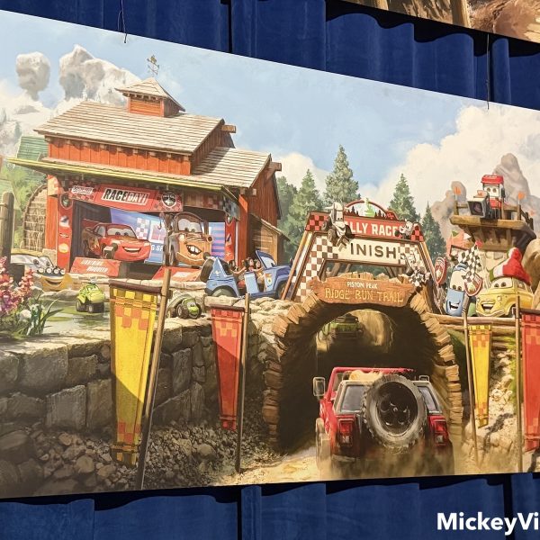 Cars ride concept art of finish line