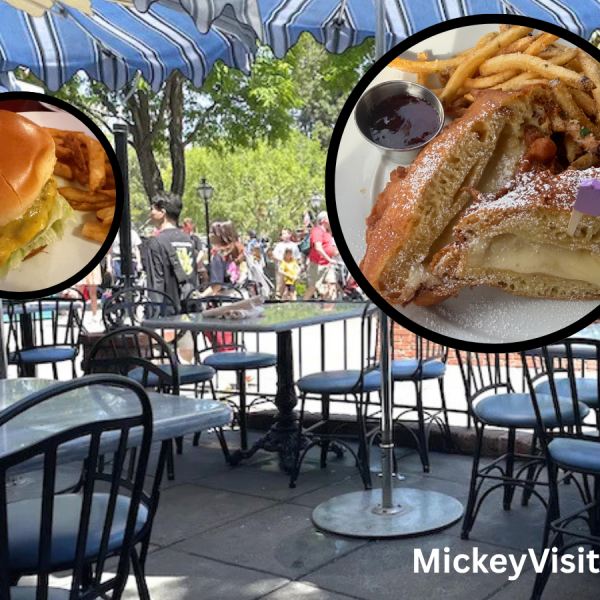 Outside dining with sandwiches on image