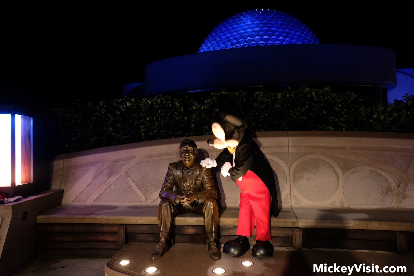 Mickey mouse and Walt Disney statue