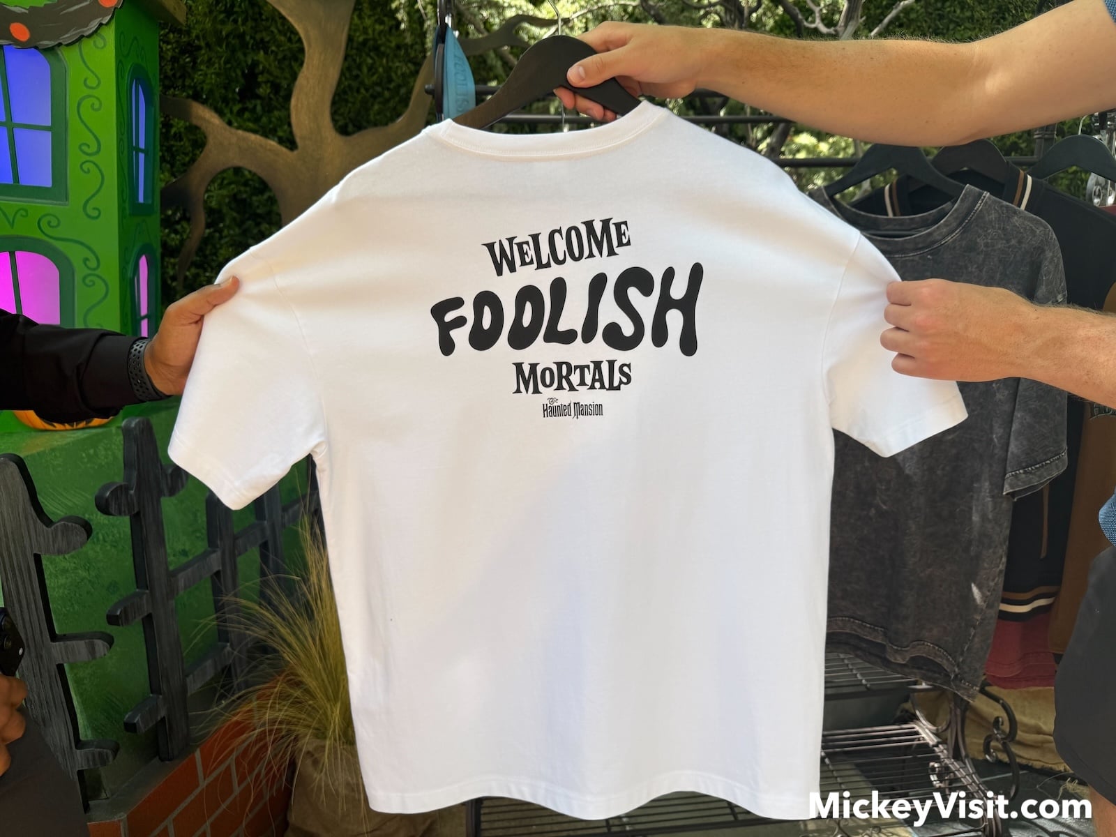 Welcome Foolish Mortals white t-shirt