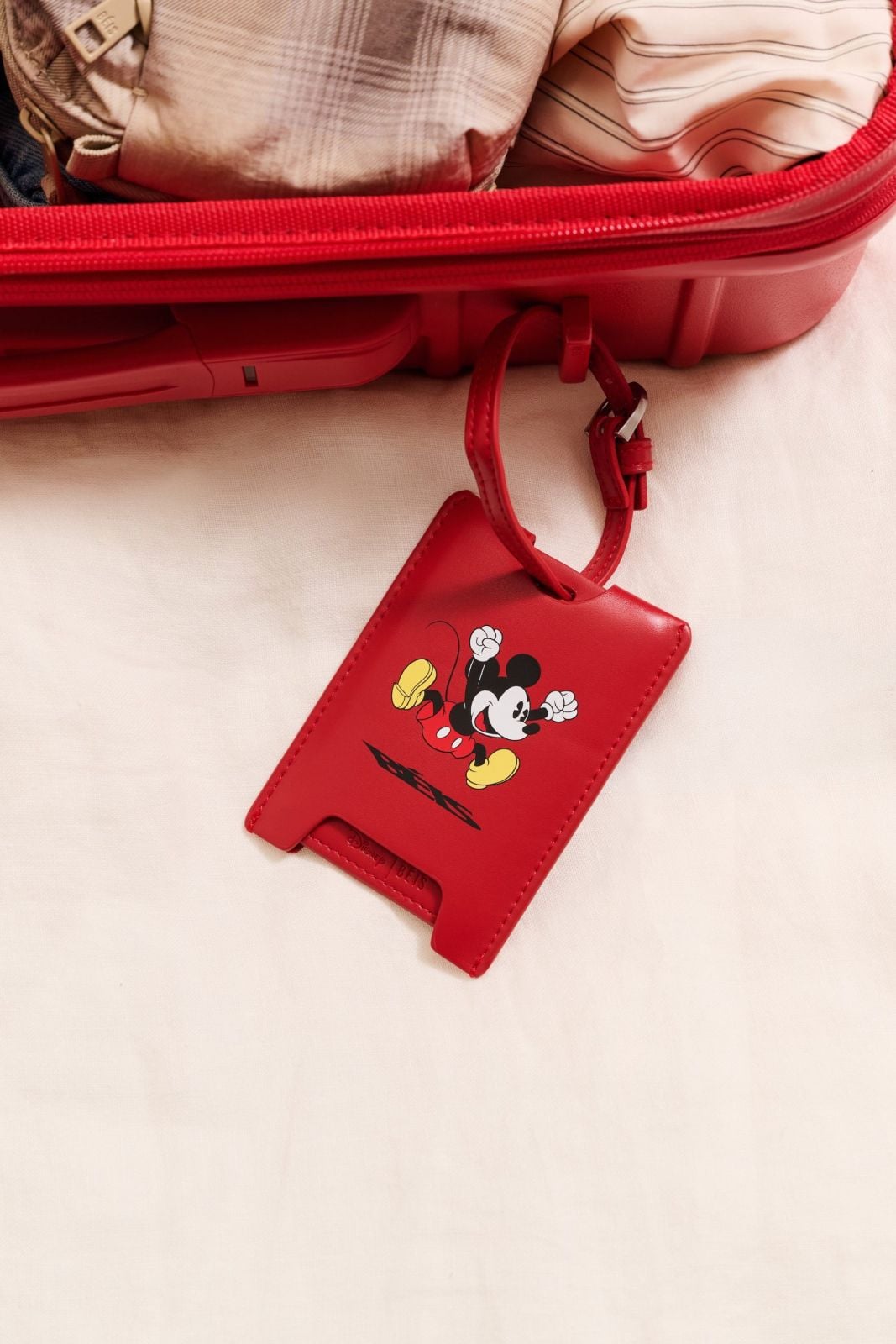 Red Mickey Mouse luggage tag