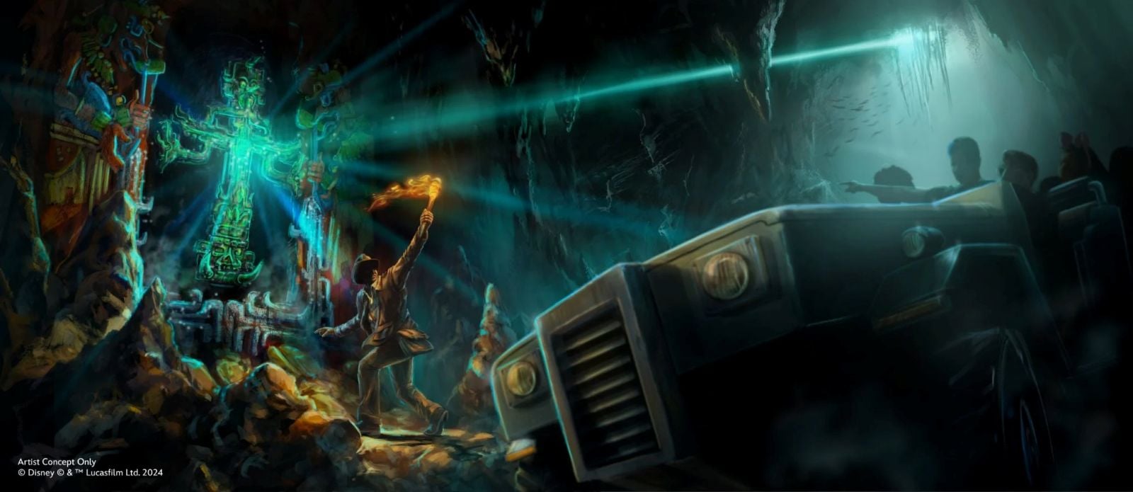 Concept art for new Indiana Jones ride at Animal Kingdom