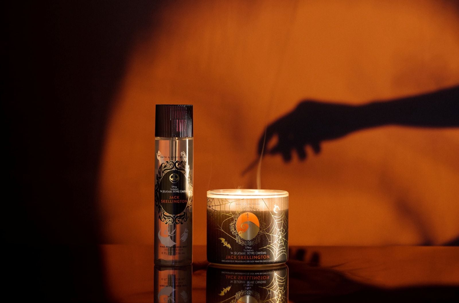 Orange body mist and candle