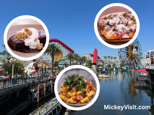View of Disney California Adventure with new menu items