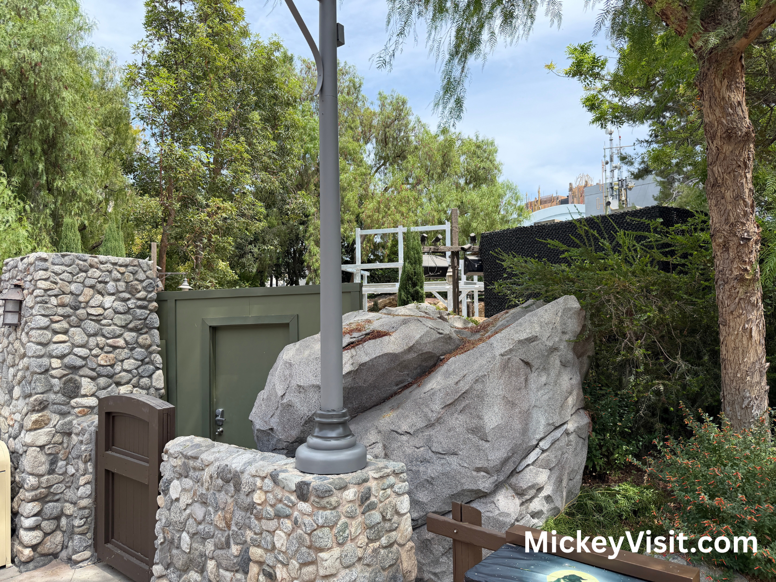 Construction over a gate by Grizzly Peak at Disney California Adventure