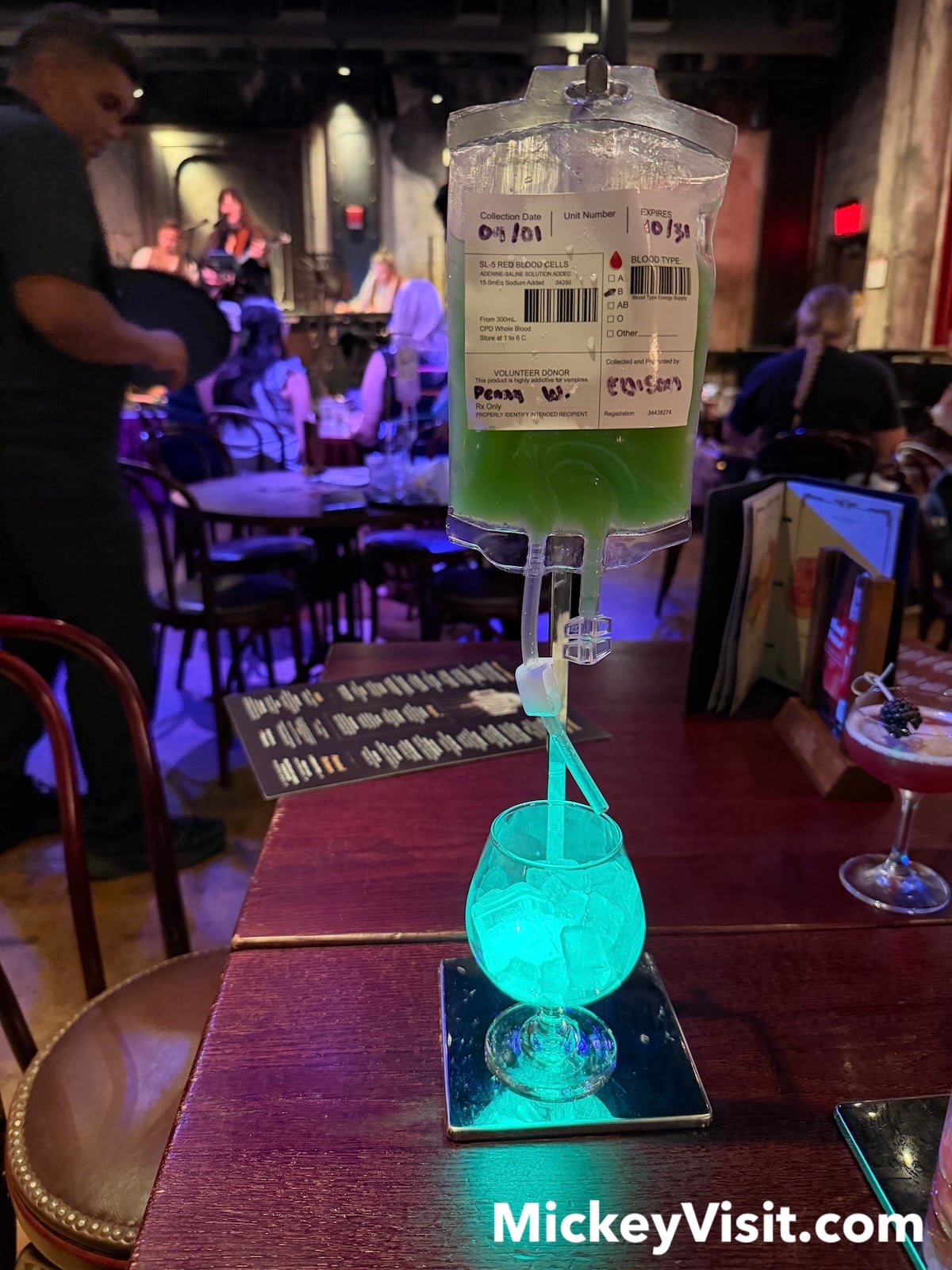Drink served in fake blood bag