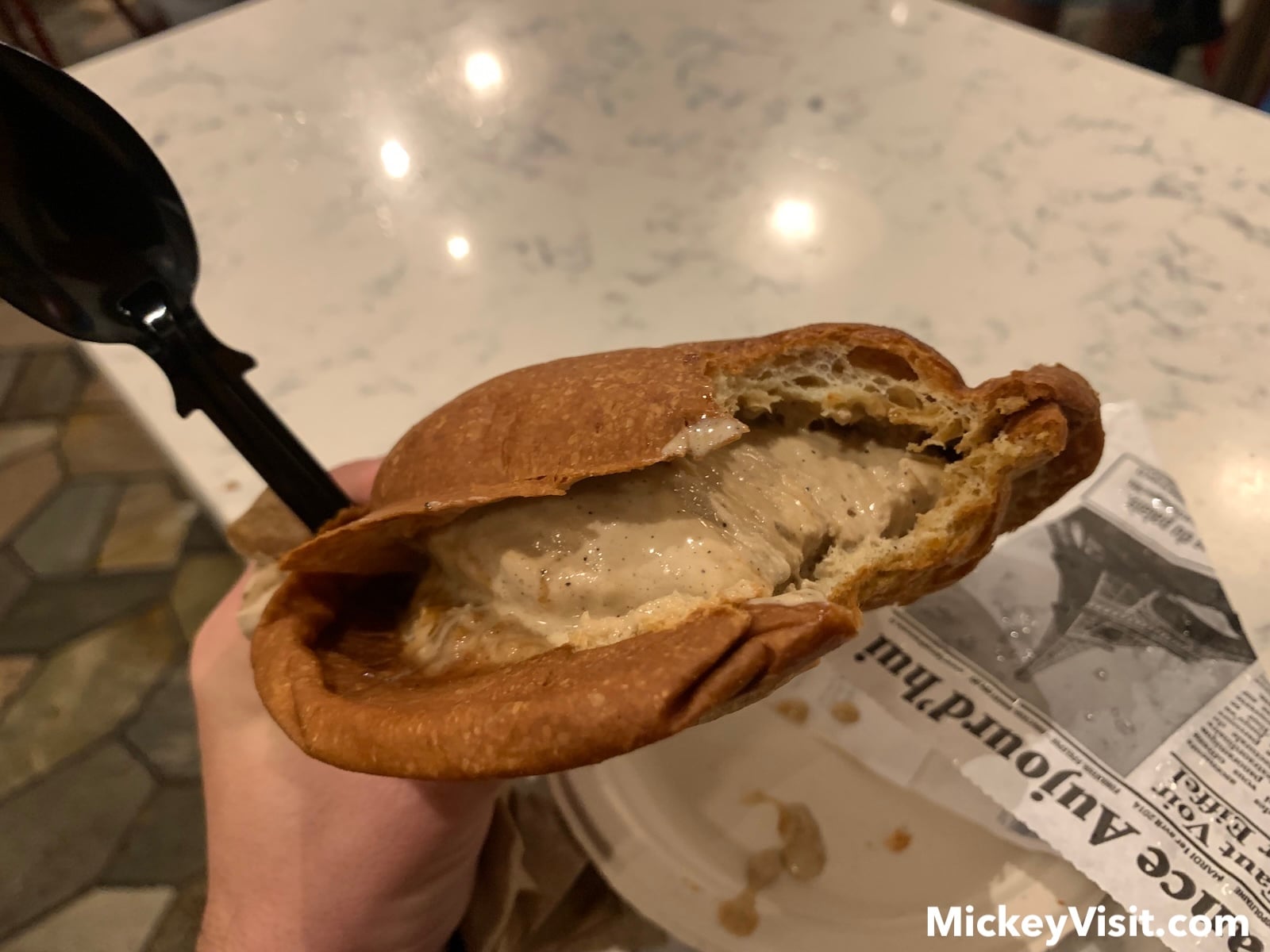 Ice cream sandwich on brioche bread