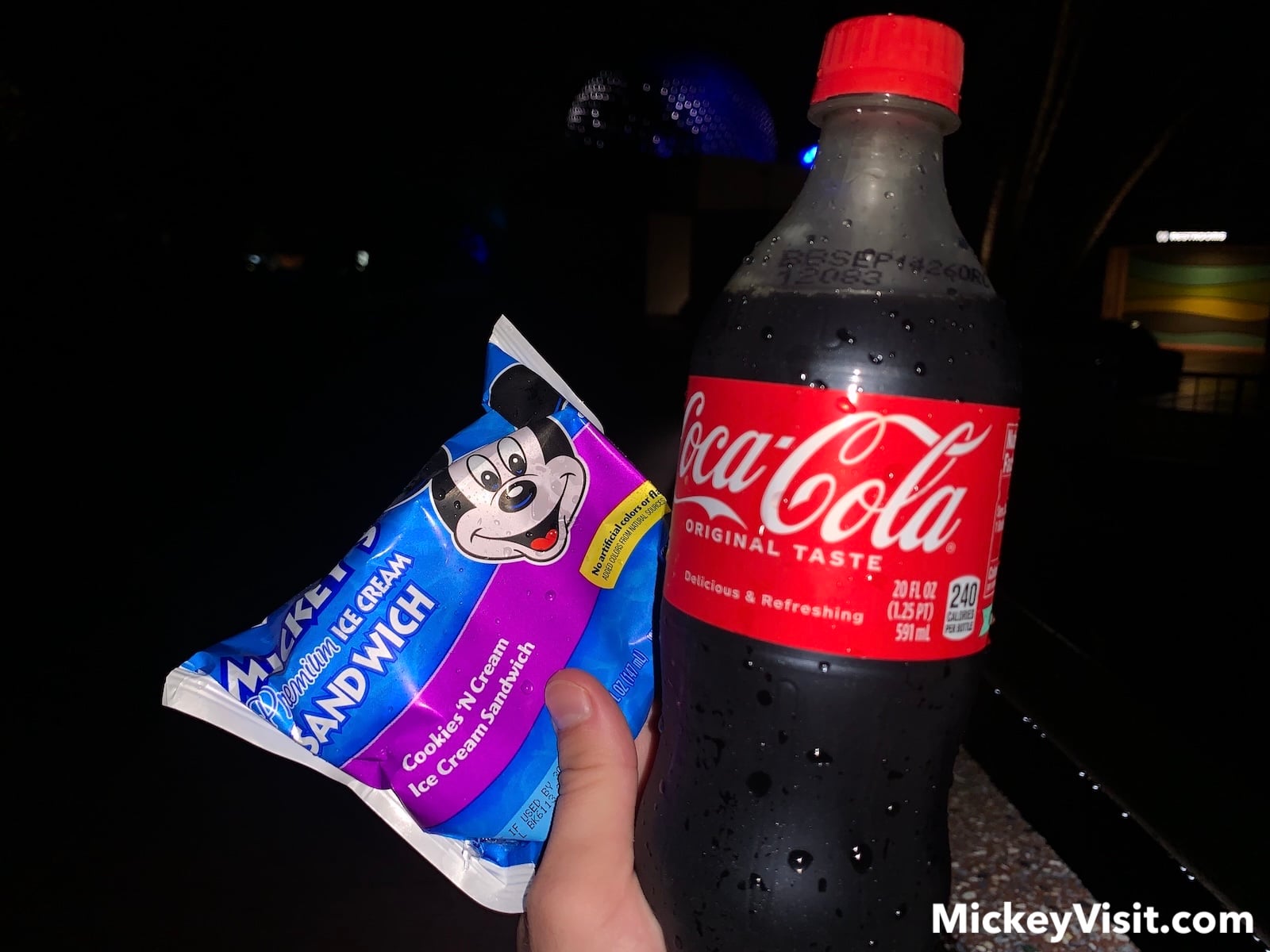 Mickey Mouse ice cream packaging, Coca-Cola bottle