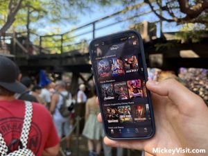 Phone with Disney+ app opened