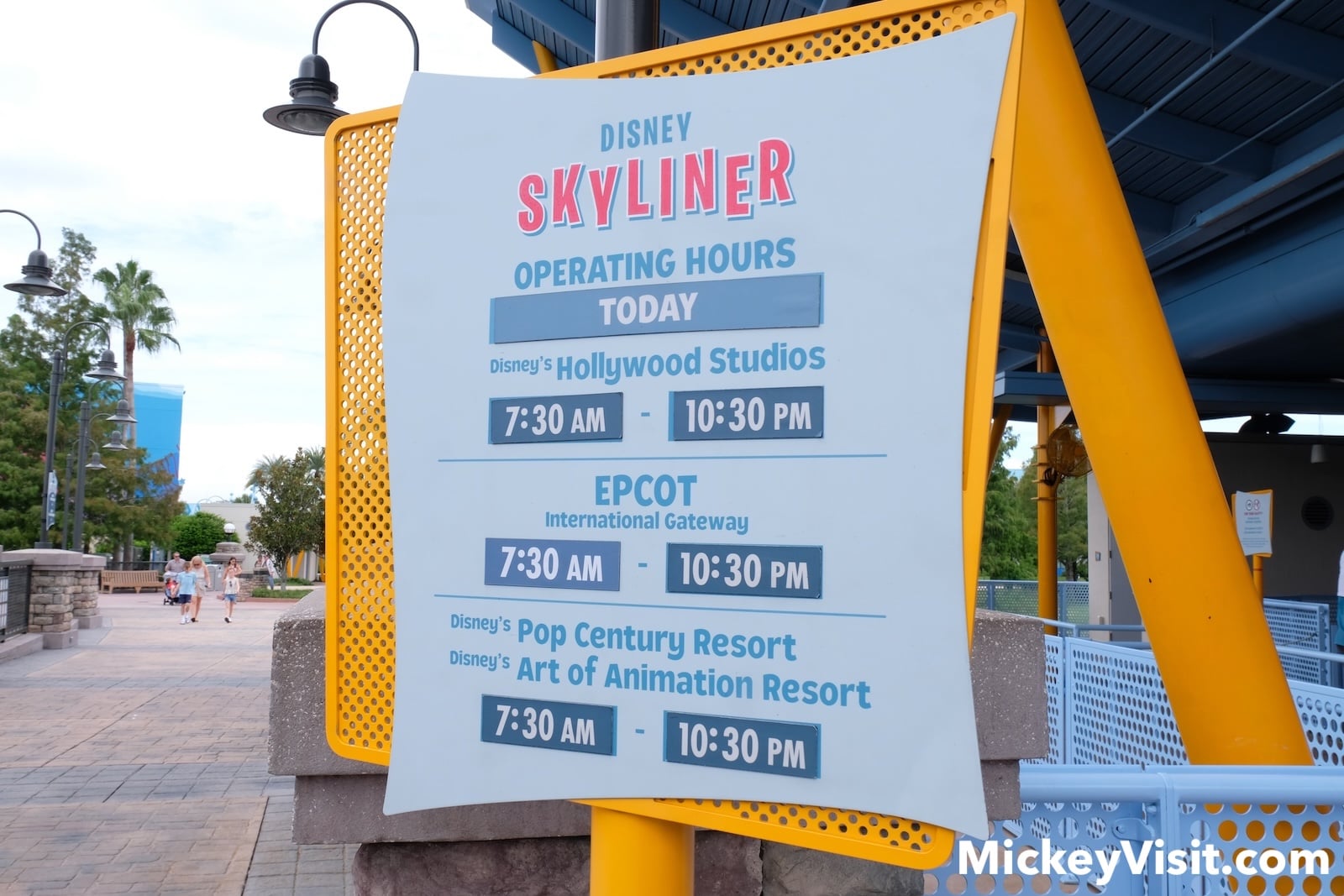 Skyliner operating hours sign
