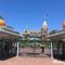 Disneyland entrance decorated for Halloween